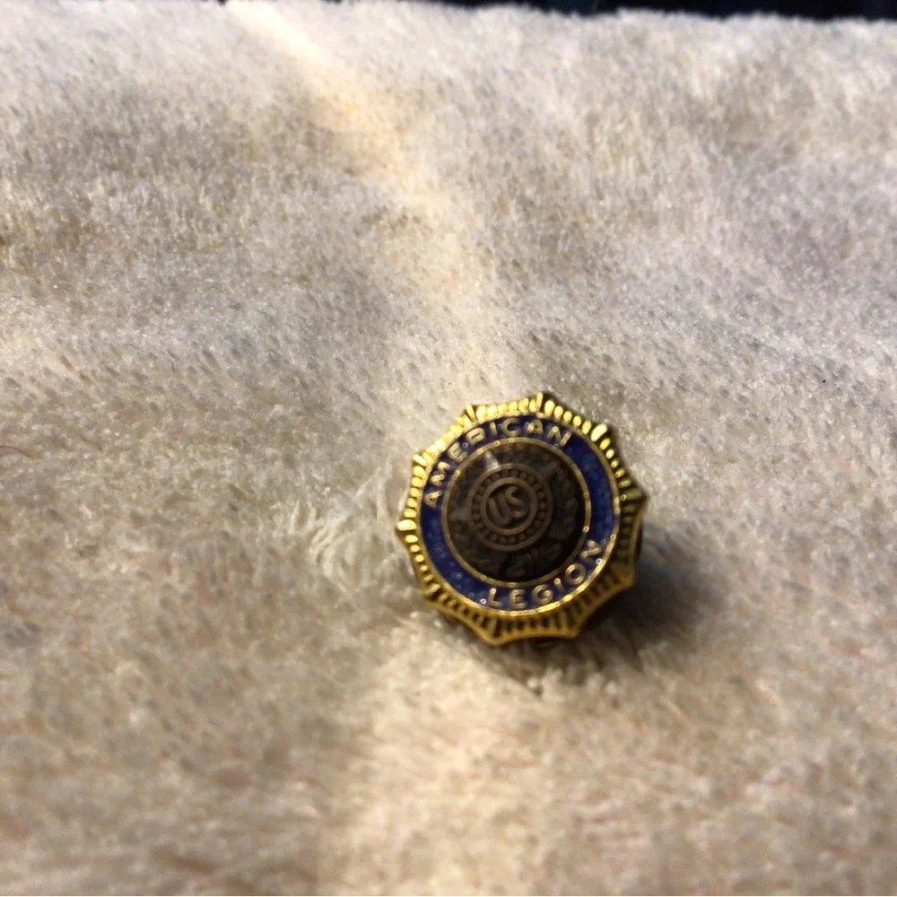 Gold and Blue Enamel Cufflink - Classic Crest Design